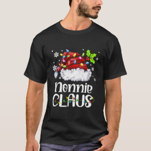 T-shirt Nonnie Claus Santa Hat Christmas Light Xmas