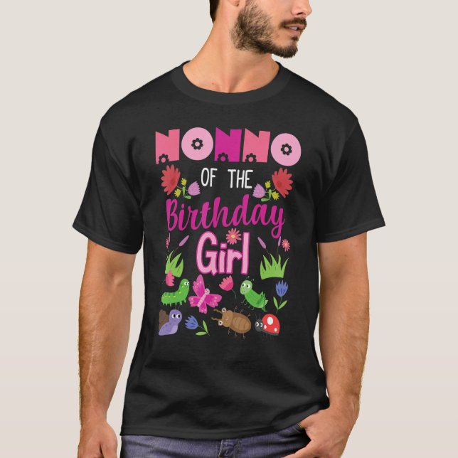 T-shirt Nonno De L'Anniversaire Fille Bug Insect Anniversa (Devant)