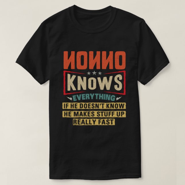 T-shirt Nonno Sait Tout Amusant Retro Grand-Père Cadeau (Design devant)