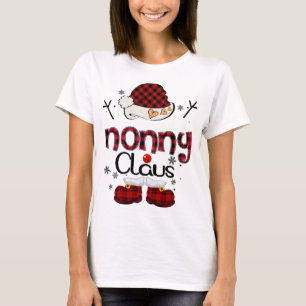 T-shirt Nonny Claus Red Plaid - Grand-mère Cadeau
