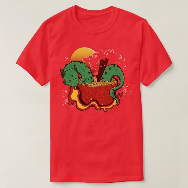 T-shirt Noodle chaud Dragon de Kawaii par Tobe Fonseca (Design devant)