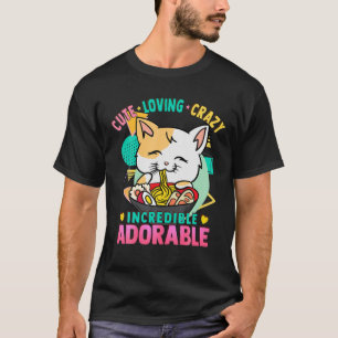 T-shirt Noodles Ramen Chat - Cute Kawaii - Ado fou