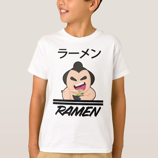 T-shirt Noodles Sumo Wrestler Anime Manga Fun Japon Otaku (Devant)