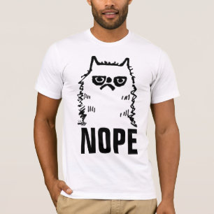 T-shirt NOPE CAT, Cranky Chat en colère drôle
