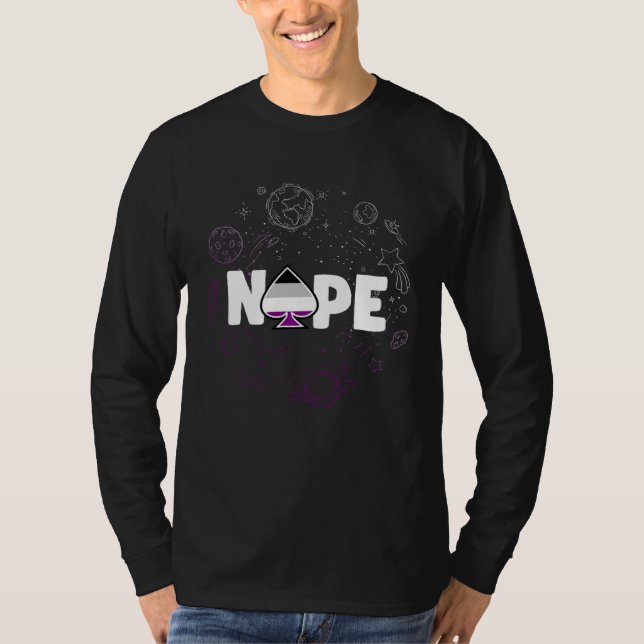 T-shirt Nope  Cute Trendy Asexual Pride Space Galaxy Plane (Devant)