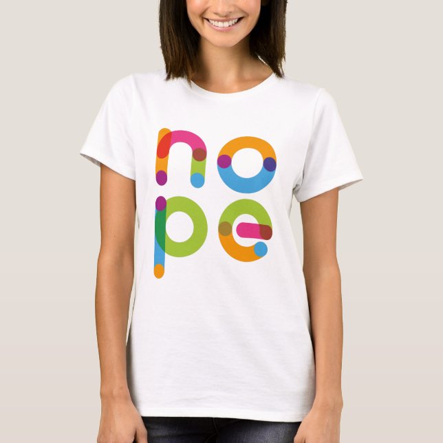 T-shirt Nope drôle de texte coloré (Devant)