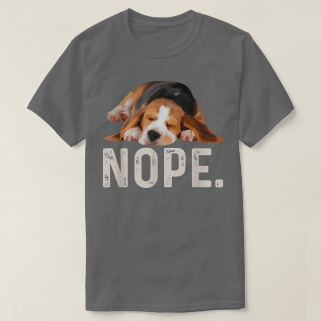 T-shirt Nope Lazy Beagle (Design devant)