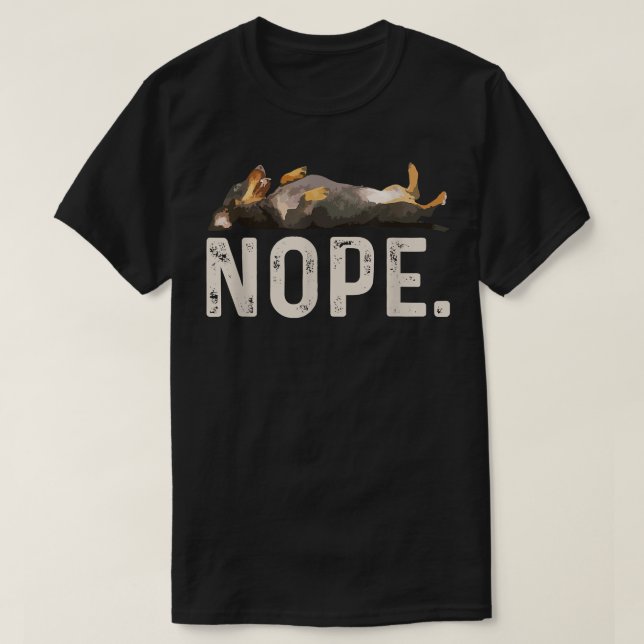 T-shirt Nope Lazy Dachshund  (Design devant)
