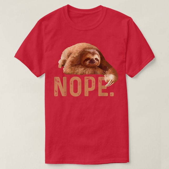 T-shirt Nope Lazy Sloth (Design devant)