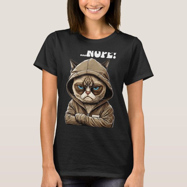 T-shirt Nope! Nope - Employee Work Colleagues Teenager Cat (Devant)