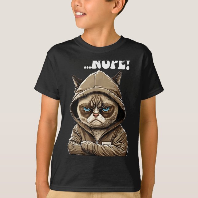 T-shirt Nope! Nope - Employee Work Colleagues Teenager Cat (Devant)