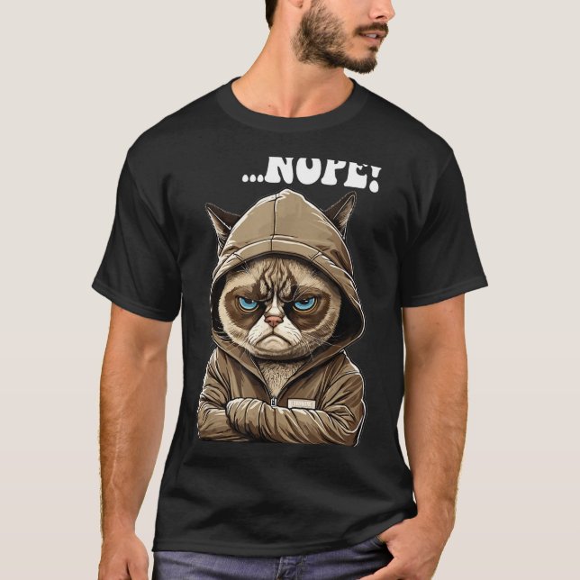 T-shirt Nope! Nope - Employee Work Colleagues Teenager Cat (Devant)