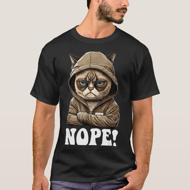 T-shirt Nope! Nope - Employee Work Colleagues Teenager Cat (Devant)