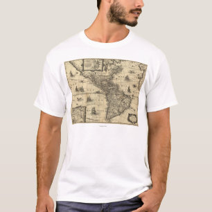 T-shirt Nord et l'Amérique du Sud - carte panoramique