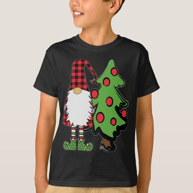T-shirt Nordic Gnome Arbre de Noël Tomte Nisse Holiday Cu (Devant)