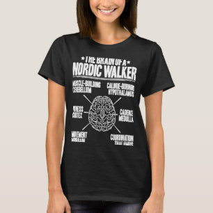 T-shirt Nordic Walker Cerveau typique Marche nordique