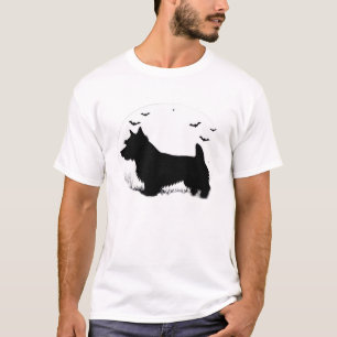 T-shirt Norfolk Terrier Chien � Silhouette de la Lune d'Ha