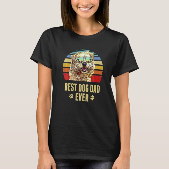 T-shirt Norfolk Terrier Meilleur Chien Papa Jamais Retro S (Devant)