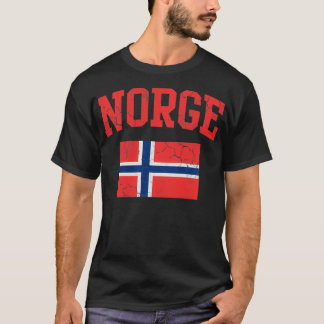 T-shirt Norge Drapeau Norvège Norvégienne Vintage Fade Hom