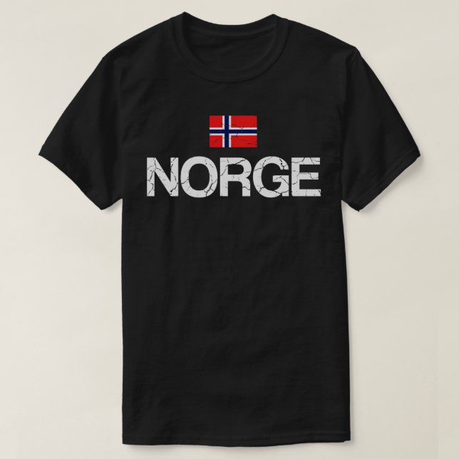 T-shirt Norge Norvège Drapeau Norvégien Manche Longue (Design devant)
