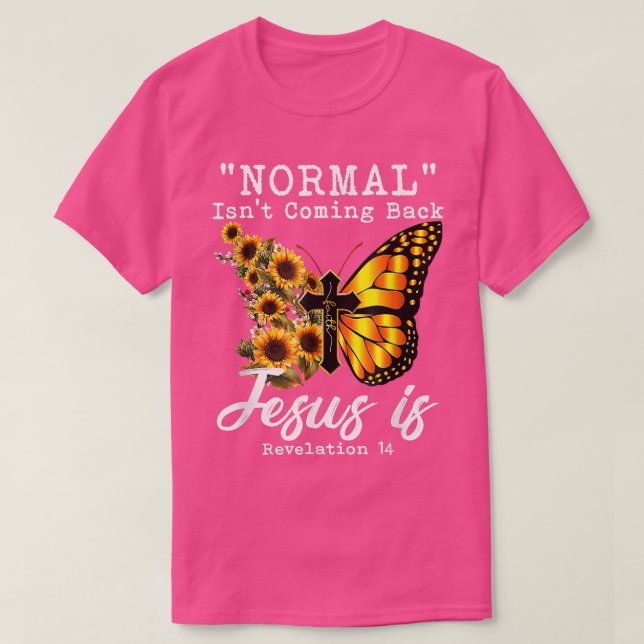 T-shirt Normal Ne Revient Pas Jésus Est Christian Sunflow (Design devant)
