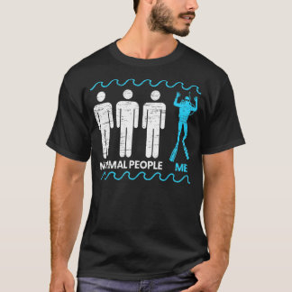T-shirt Normale Personnes Moi Plongée Plongée Aquatique Aq