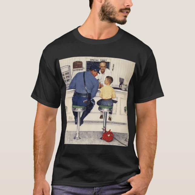 T-shirt norman rockwell art style1 girl boy gift (Devant)