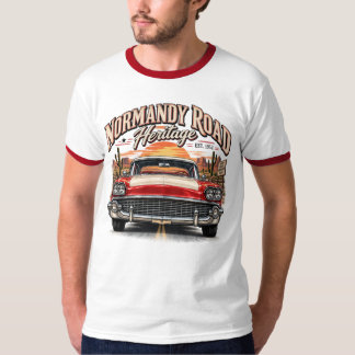 T-shirt Normandy Road Heritage Voyage Rétro pour Hommes Ri