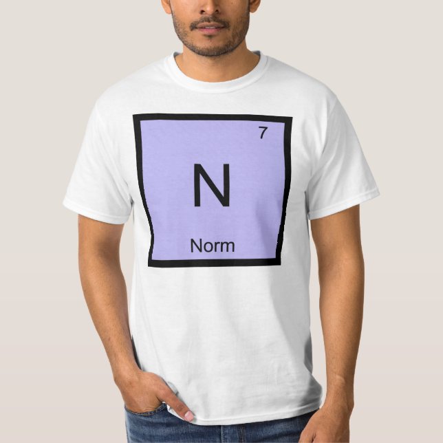 T-shirt Norme Nom Chimie Élément Tableau périodique (Devant)