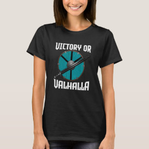 T-shirt Norse Mythologie Victoire Ou Valhalla Viking Shiel