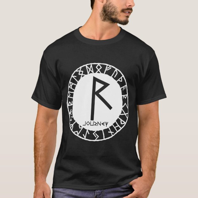 T-shirt Norse Rune Voyage RAIDHO Viking Rune Symbole Celti (Devant)