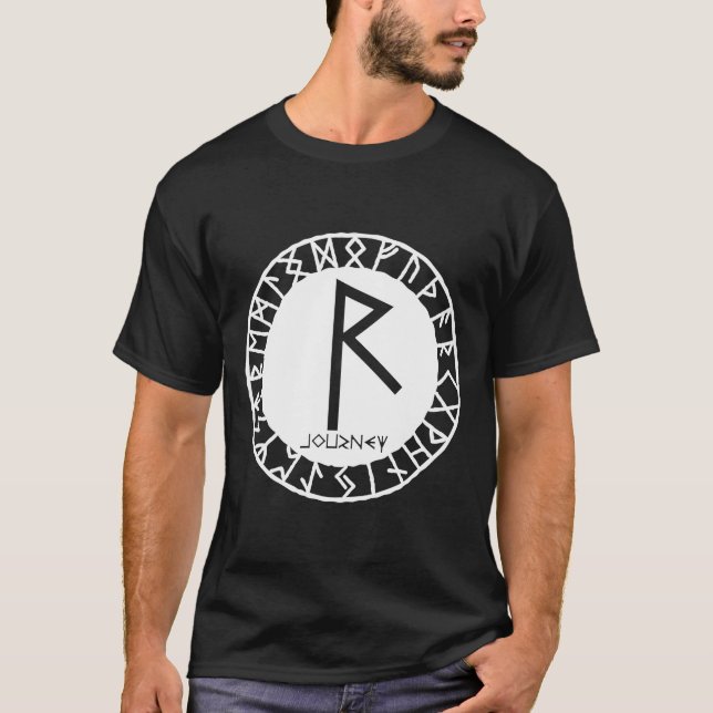 T-shirt Norse Rune Voyage RAIDHO Viking Rune Symbole Celti (Devant)