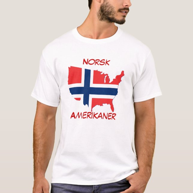 T-shirt Norsk Amerikaner (Américain norvégien) (Devant)