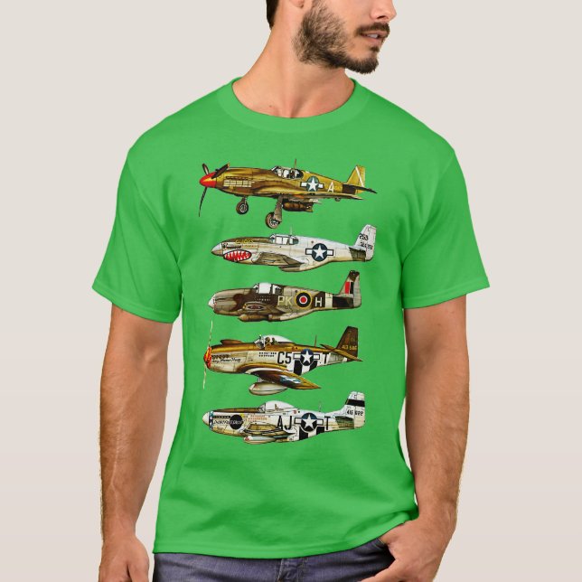 T-shirt North American P51 Mustang chasseur de la seconde  (Devant)