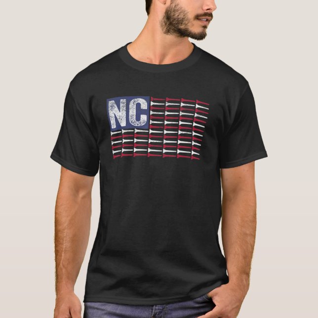 T-shirt North Carolina Home State Nc American Flag Patriot (Devant)