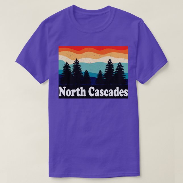T-shirt North Cascades Washington Retro (Design devant)