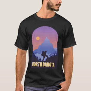 T-shirt North Dakota State USA Randonnée Voyage Souvenir
