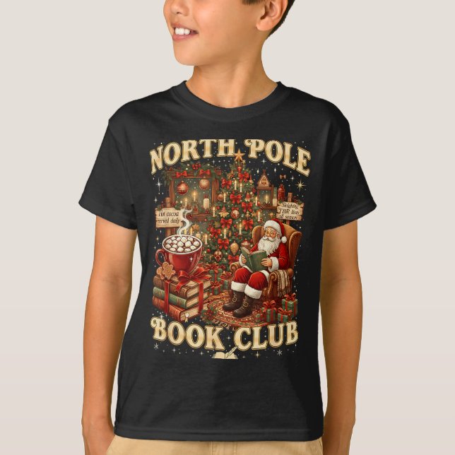 T-shirt North Le Book Club Cozy Christmas Reading Gift  (Devant)