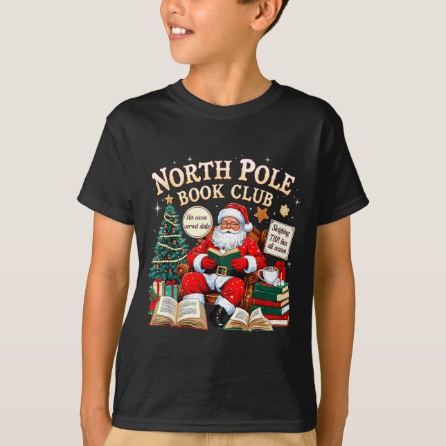T-shirt North Le Book Club Cozy Christmas Reading Gift  (Devant)