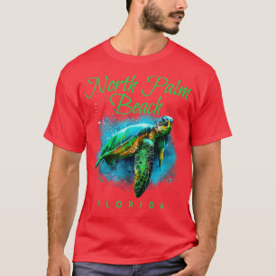 T-shirt North Palm Beach Floride Aquarelle Tortue de mer
