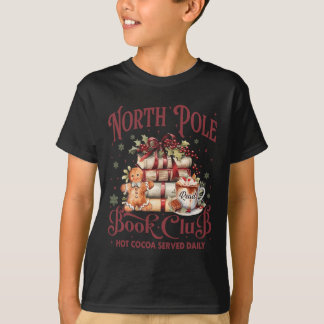 T-shirt North Pôle Book Club Hot Cocoa Reindeer Bibliothèq