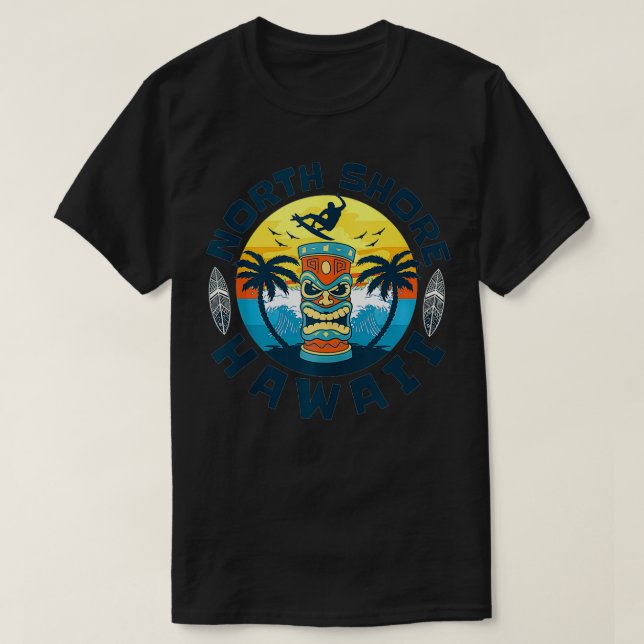 T-shirt North Shore Hawaii Beach Surf Vacances été (Design devant)