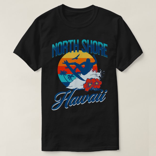 T-shirt North Shore Hawaii Beach Surf Vacances été Vint (Design devant)