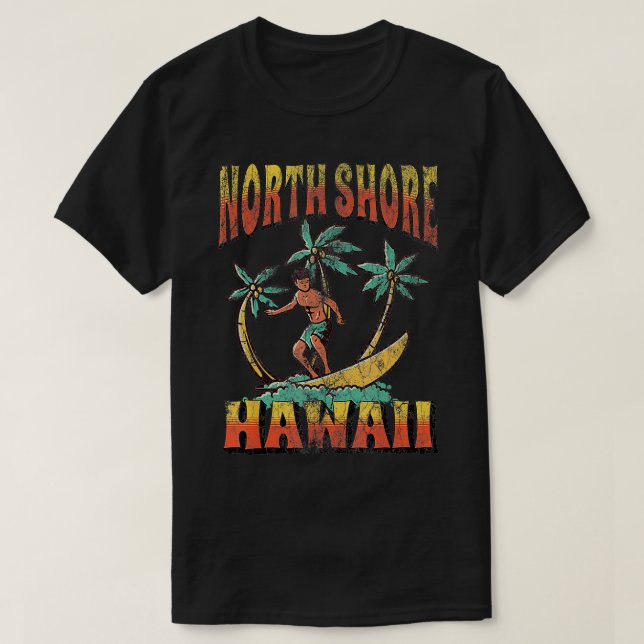 T-shirt North Shore Hawaii Beach Surf Vacances été Vint (Design devant)