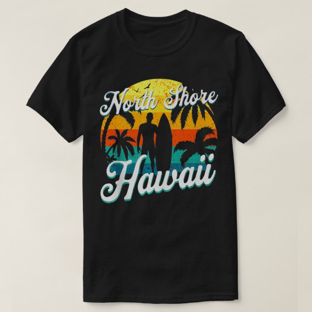 T-shirt North Shore Hawaii Beach Surfer Vacances été Vi (Design devant)