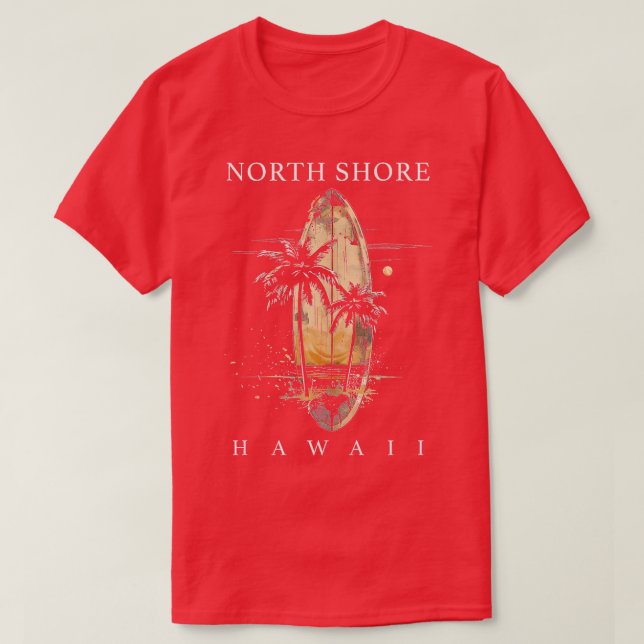 T-shirt North Shore Hawaii Surf Board Oahu Haleiwa Surf (Design devant)
