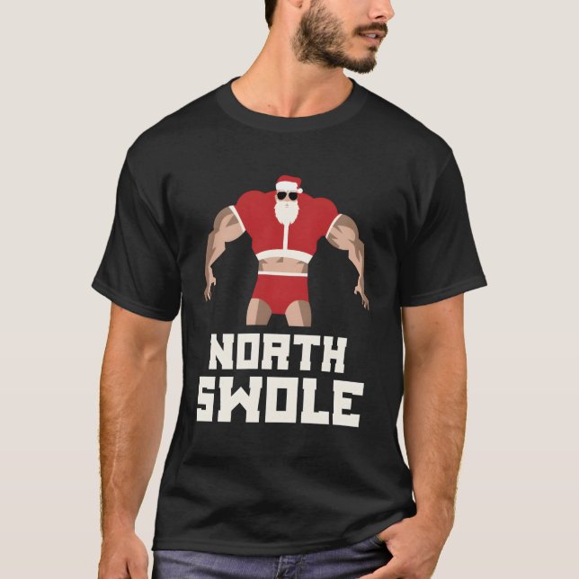 T-shirt North Swole Muscle Gym Père Noël Pour Noël (Devant)