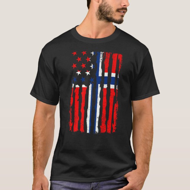 T-shirt Norvège American Pride Usa (Devant)