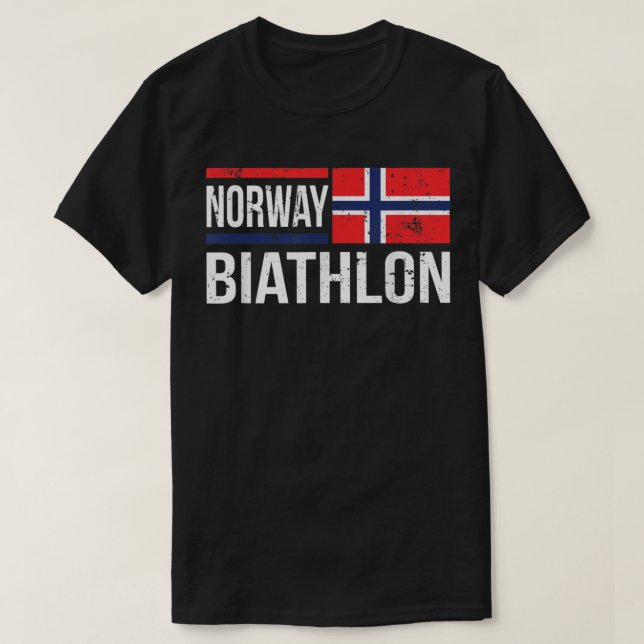 T-shirt Norvège Biathlon Cible Ski de tir Concours (Design devant)