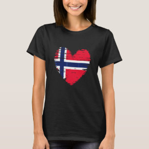 T-shirt Norvège Coeur Norvégien Drapeau Norwegian Pride